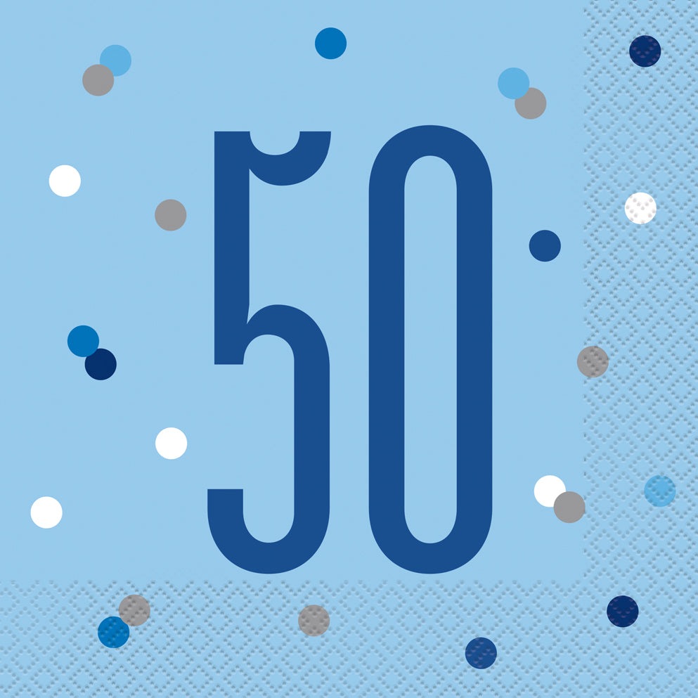 Blue & Silver Luncheon Napkins 50th