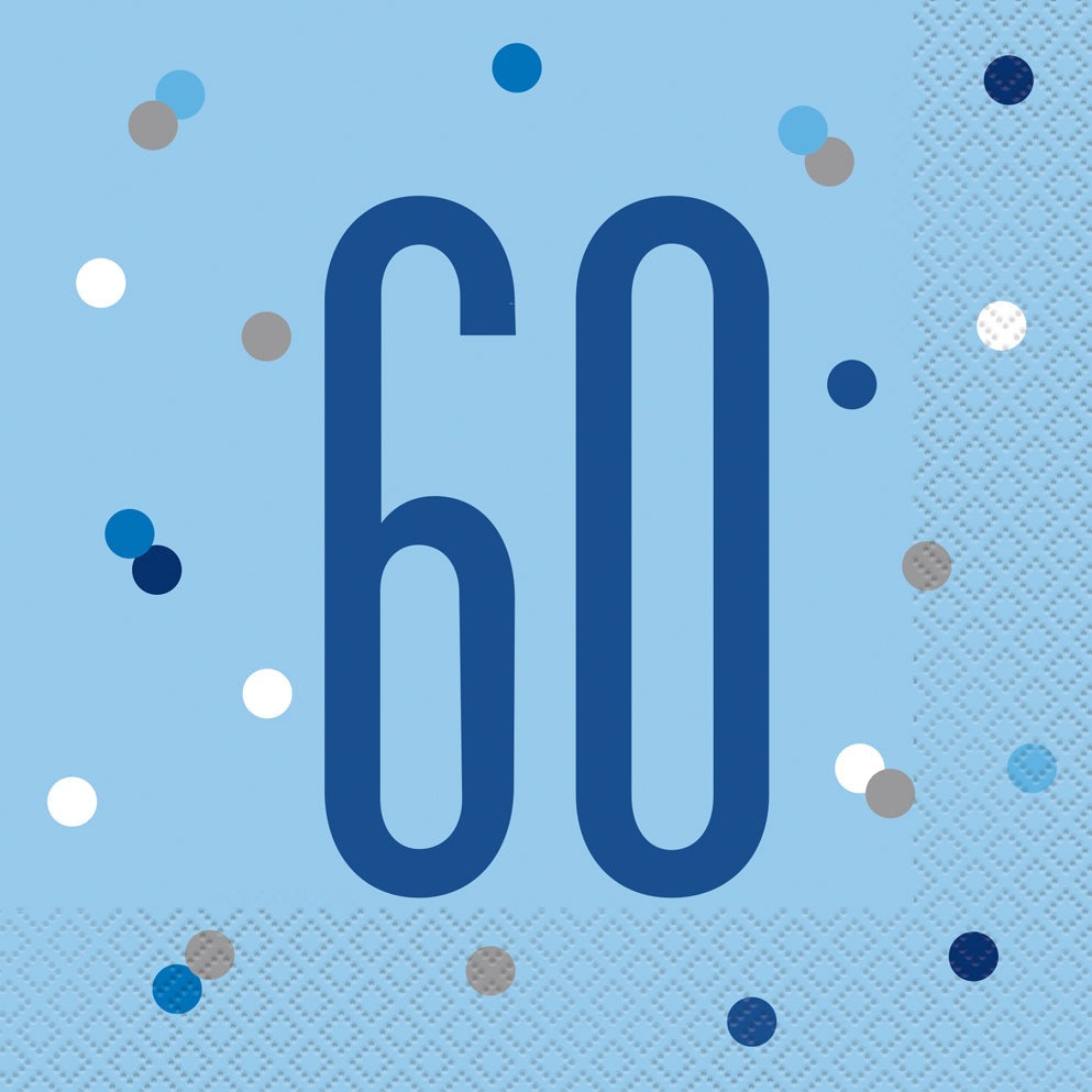 Blue & Silver Luncheon Napkins 60th
