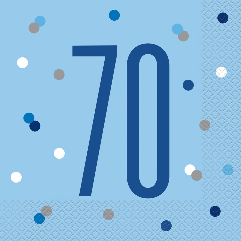 Blue & Silver Luncheon Napkins 70th