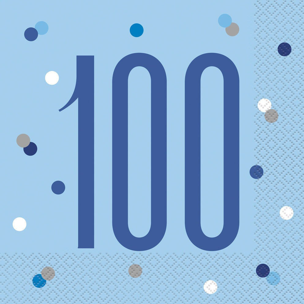 Blue & Silver Luncheon Napkins 100th