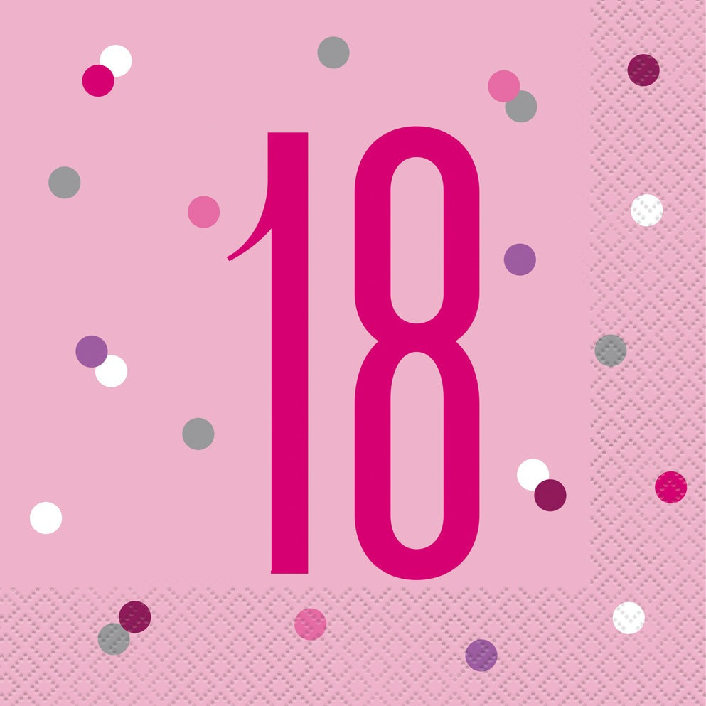 Pink & Silver Luncheon Napkins 18th