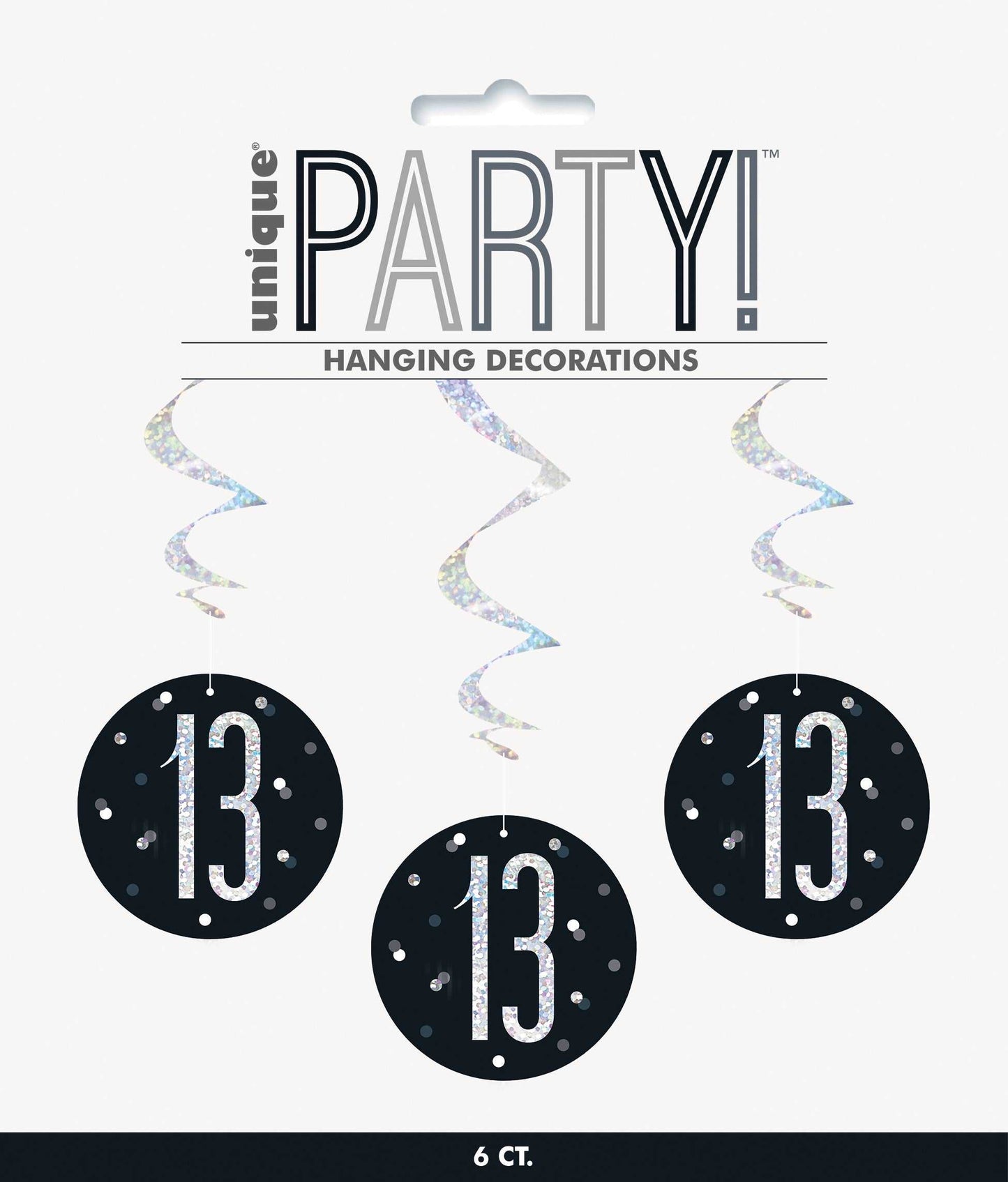 Black & Silver Hanging Swirls 13th