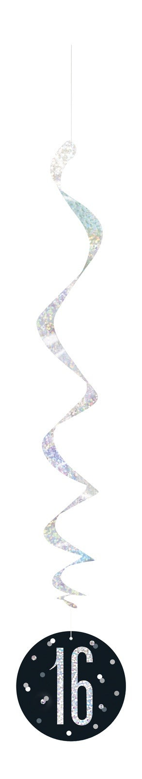 Black & Silver Hanging Swirls 16th