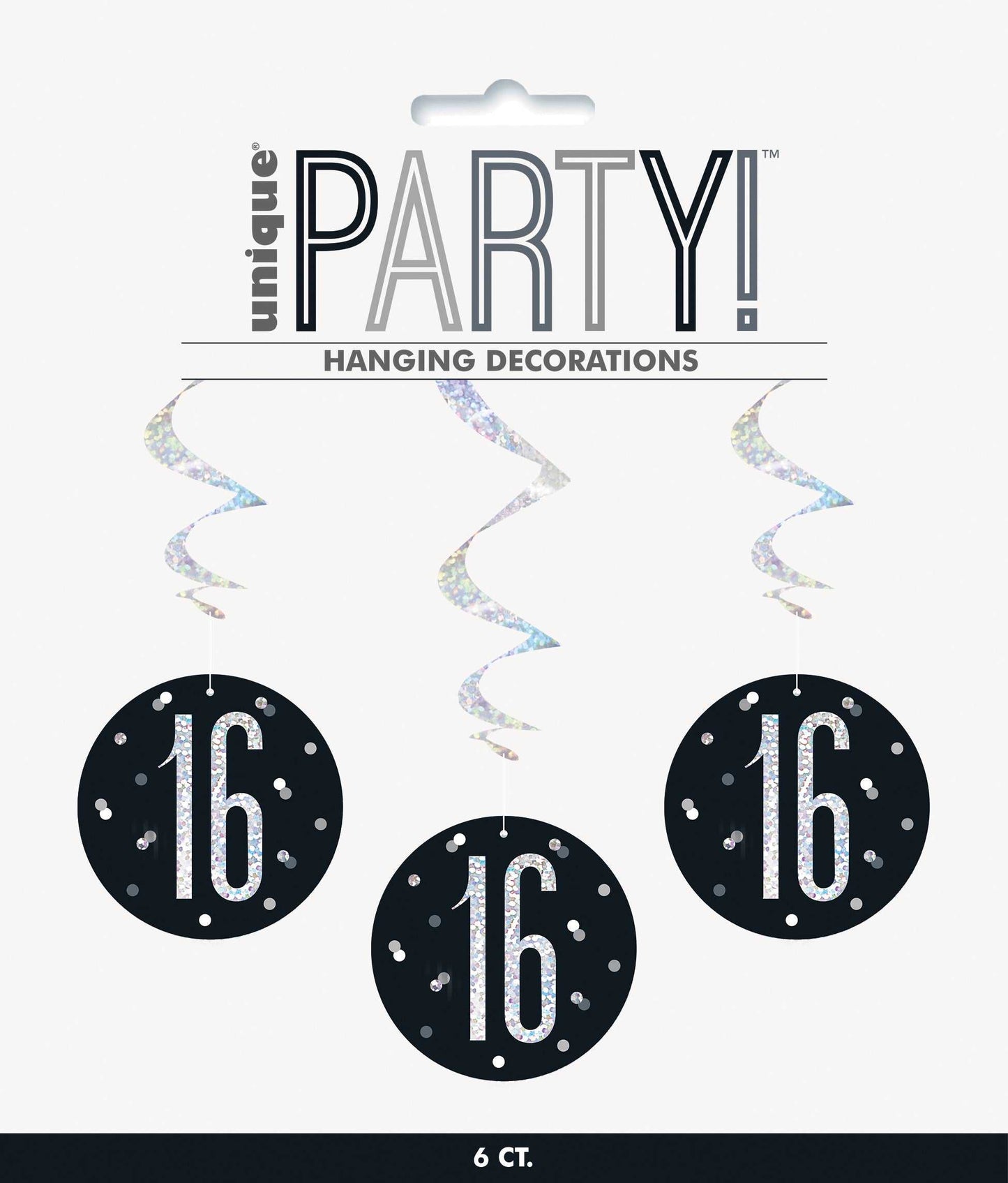 Black & Silver Hanging Swirls 16th