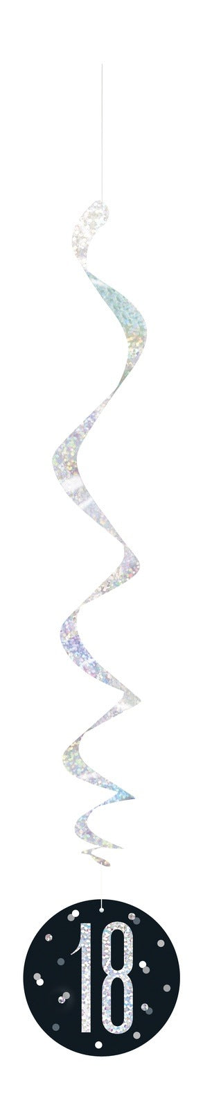 Black & Silver Hanging Swirls 18th