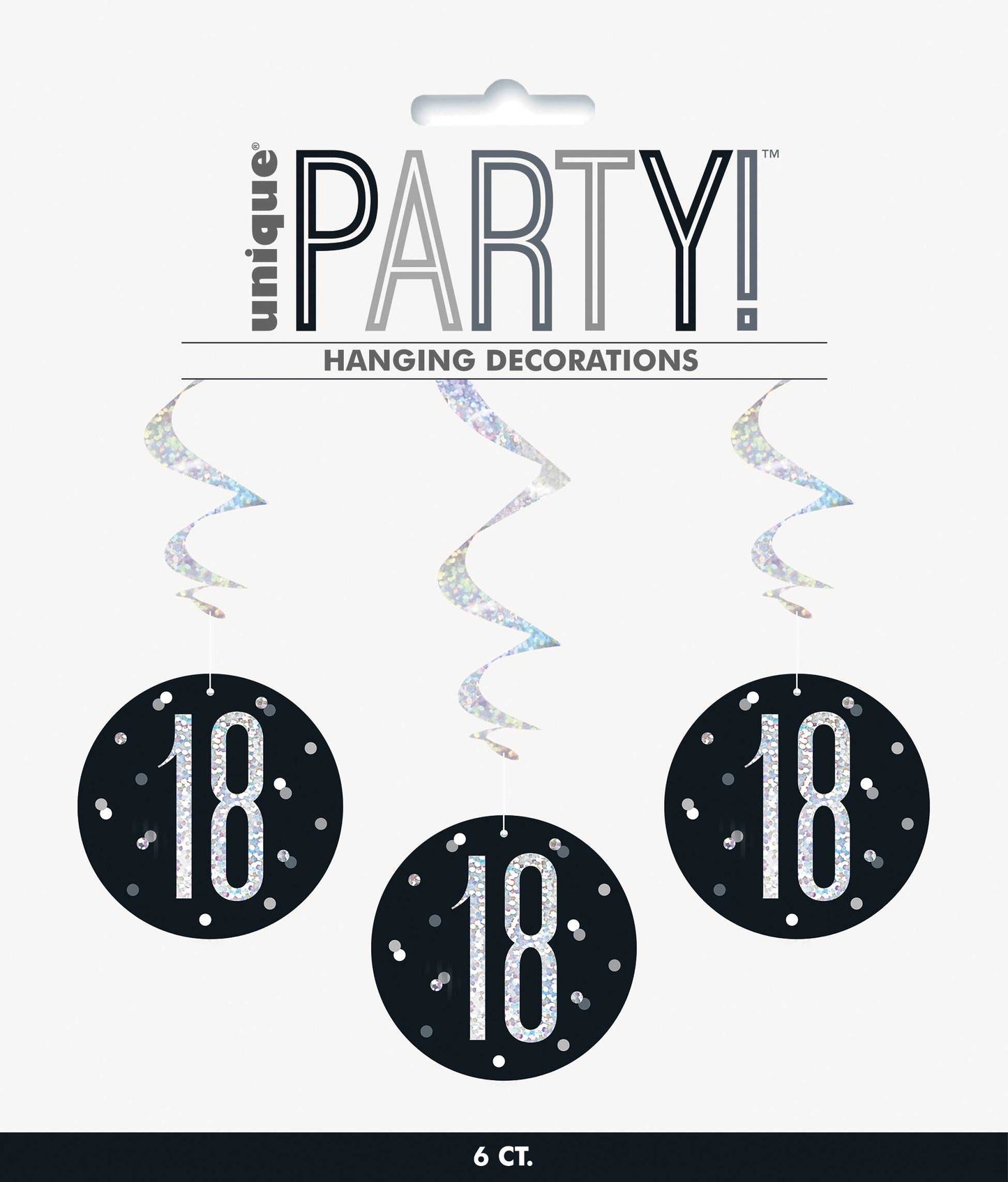 Black & Silver Hanging Swirls 18th