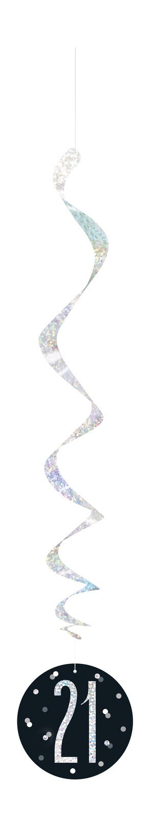 Black & Silver Hanging Swirls 21st