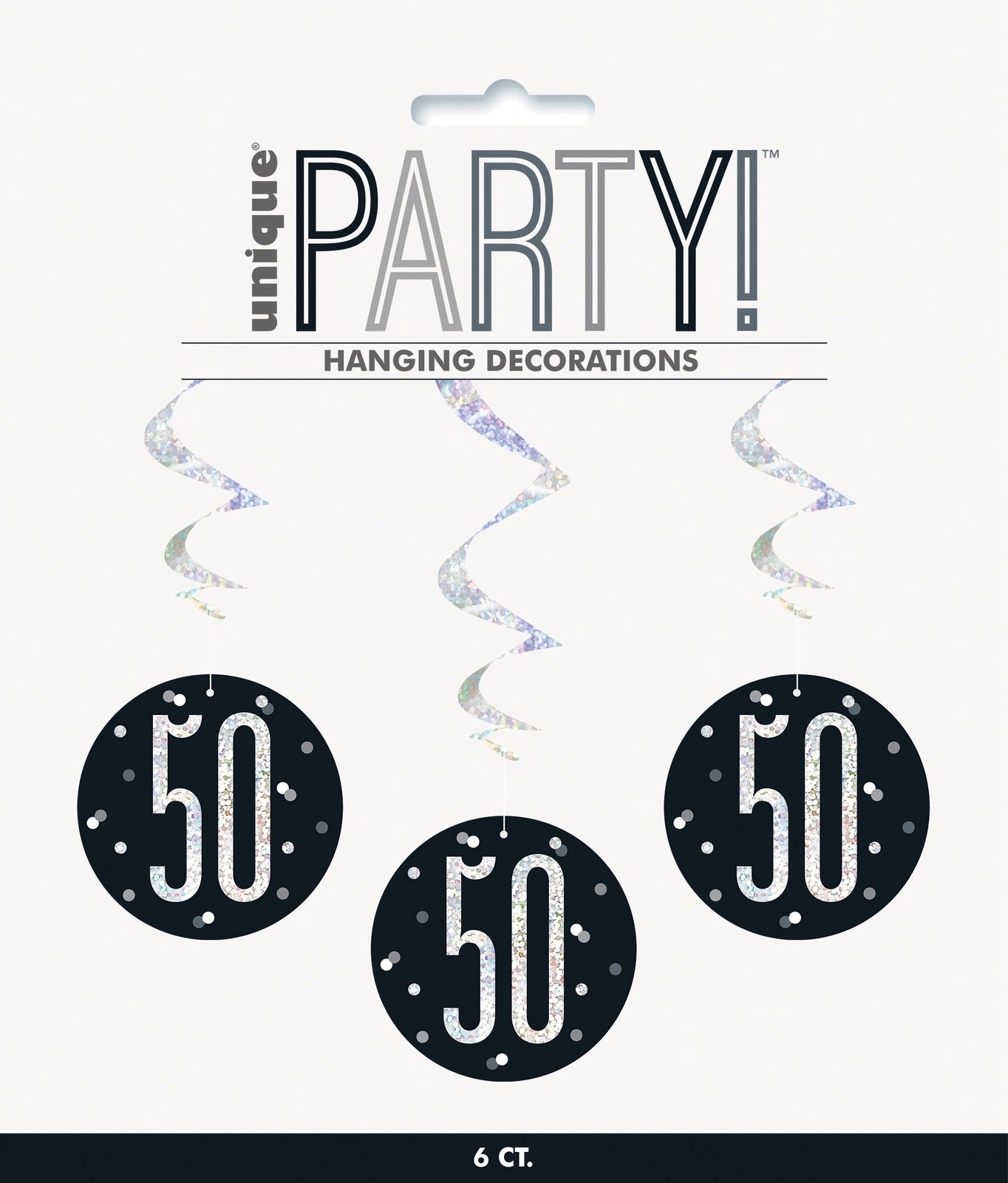 Black & Silver Hanging Swirls 50th