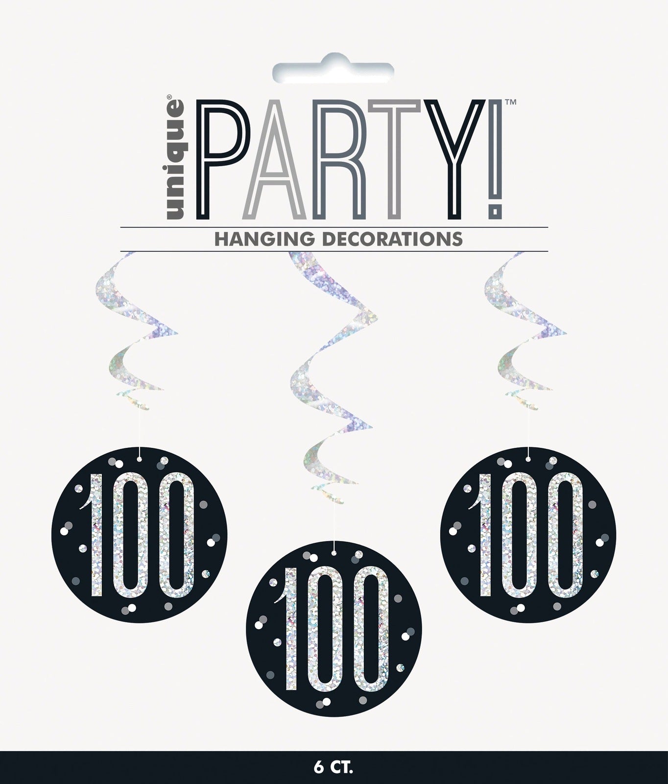 Black & Silver Hanging Swirls 100th