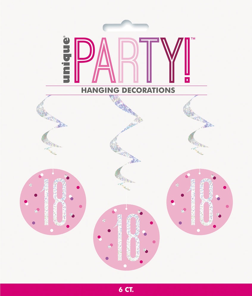 Pink & Silver Hanging Swirls 18th