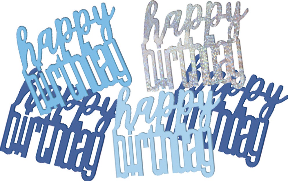 Blue Happy Birthday Confetti