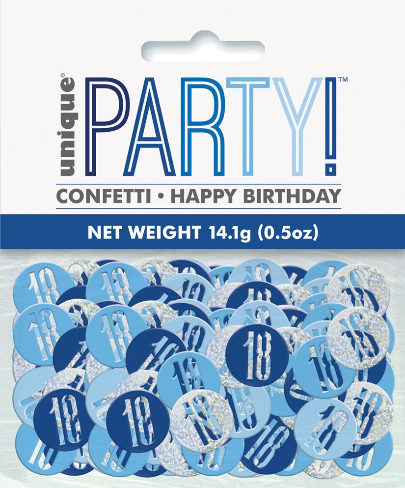 Blue Number 18 Confetti