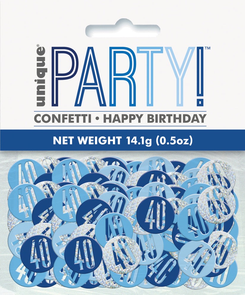 Blue Number 40 Confetti