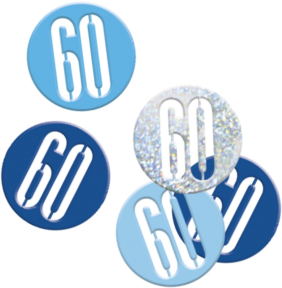 Blue Number 60 Confetti