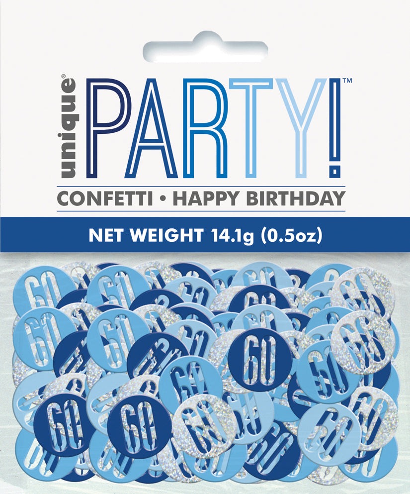Blue Number 60 Confetti