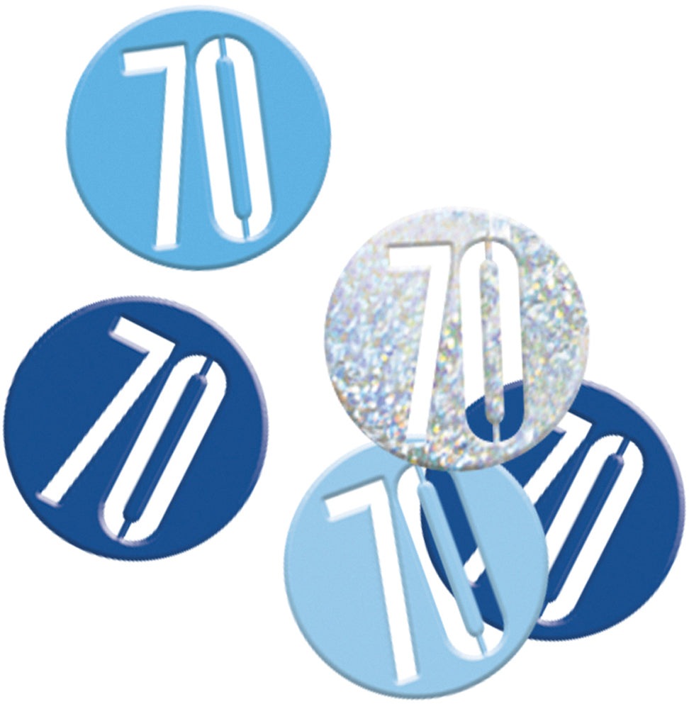 Blue Number 70 Confetti
