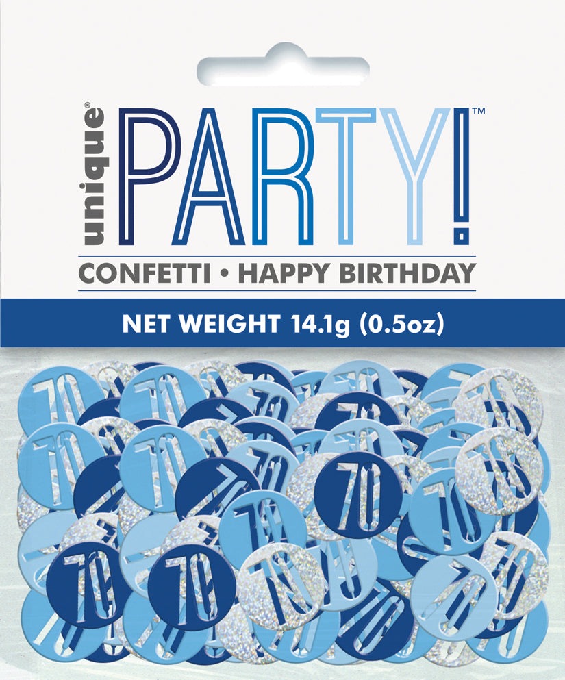 Blue Number 70 Confetti