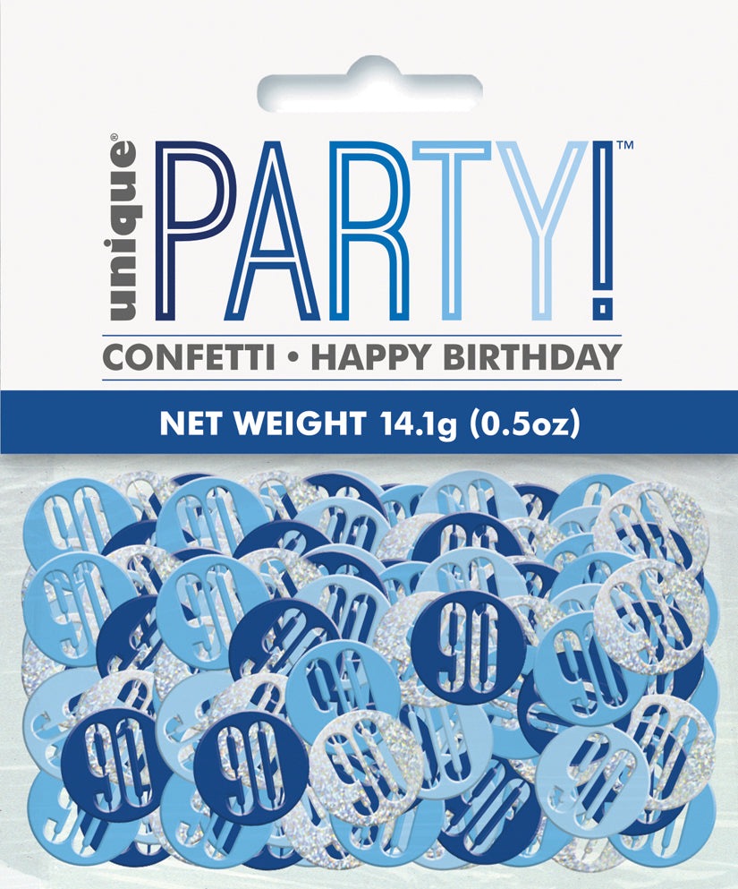 Blue Number 90 Confetti