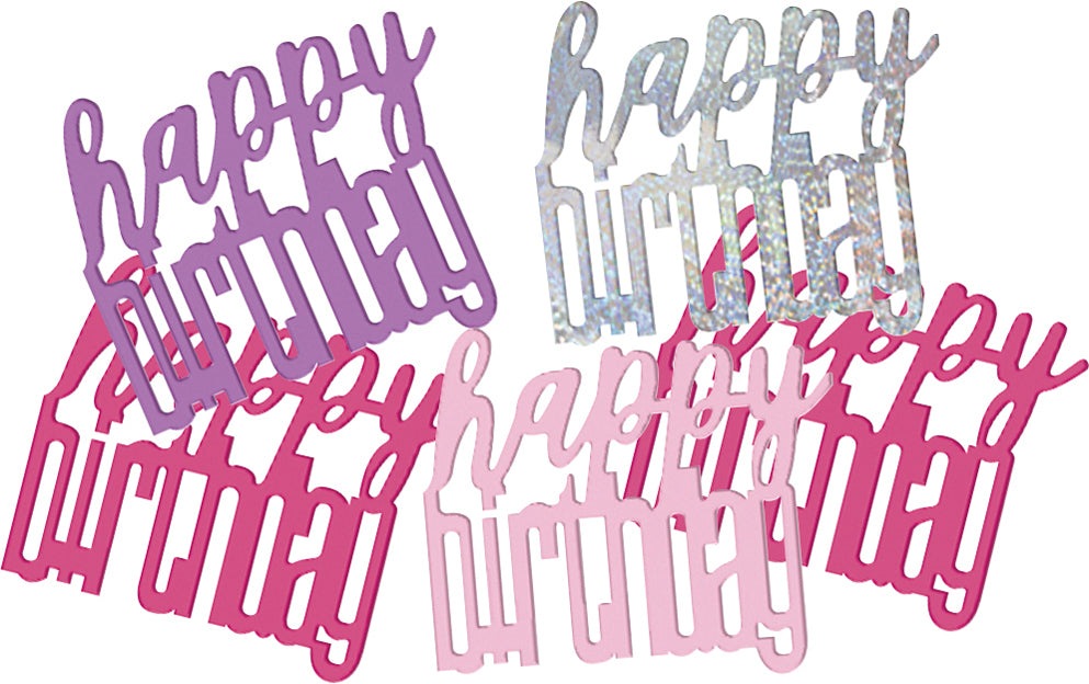 Pink Happy Birthday Confetti