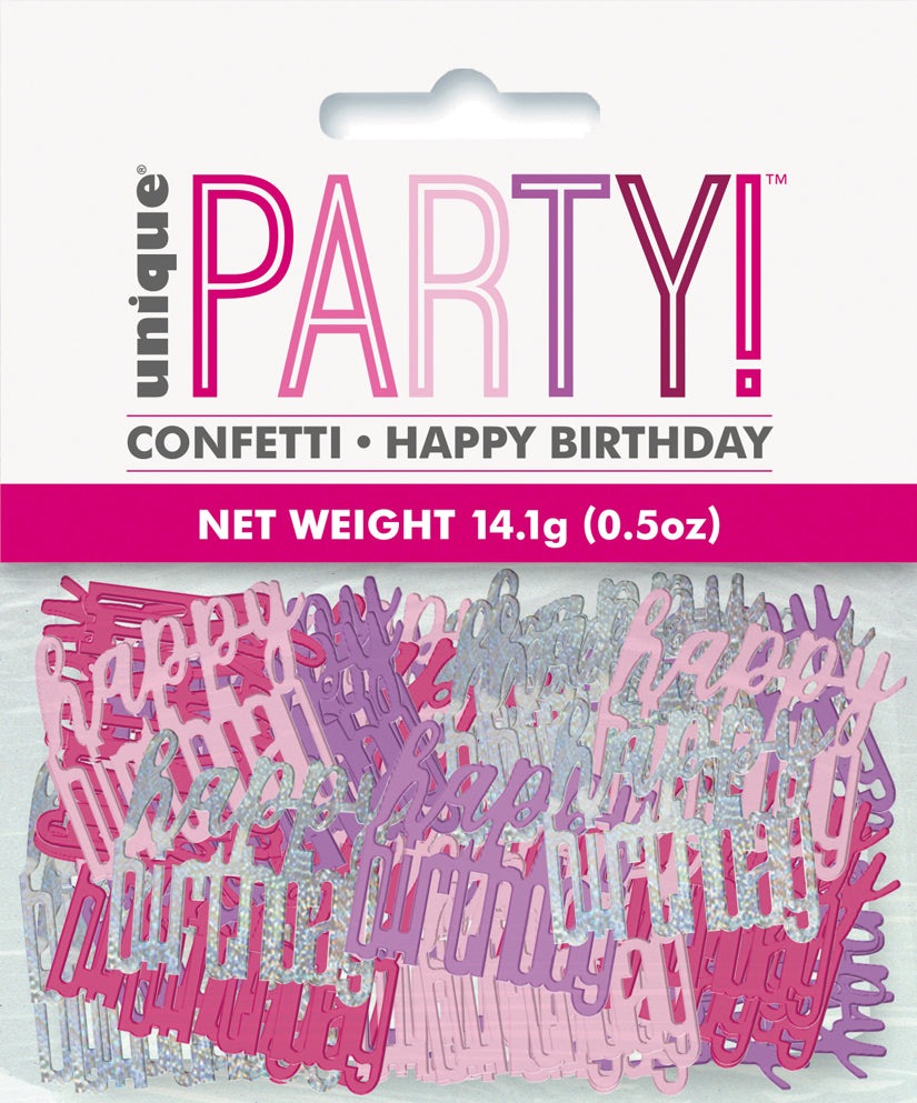 Pink Happy Birthday Confetti