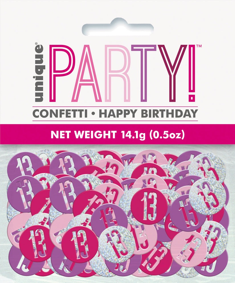 Pink Number 13 Confetti
