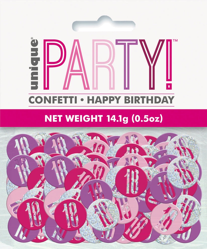 Pink Number 18 Confetti