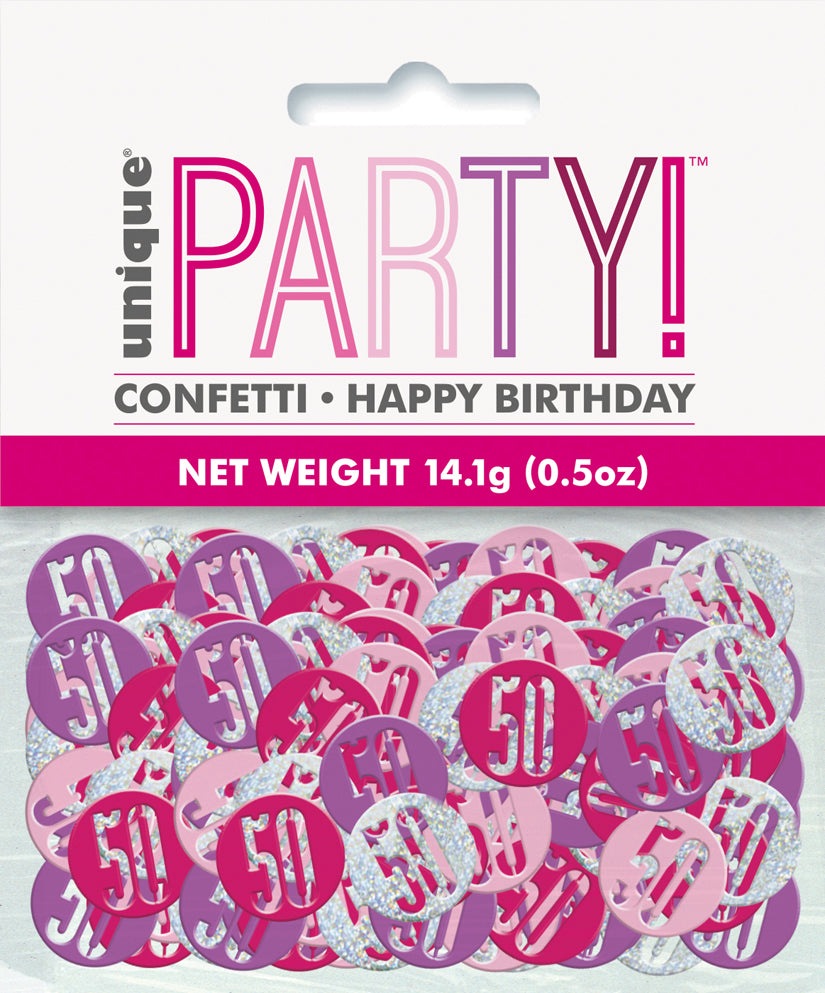 Pink Number 50 Confetti