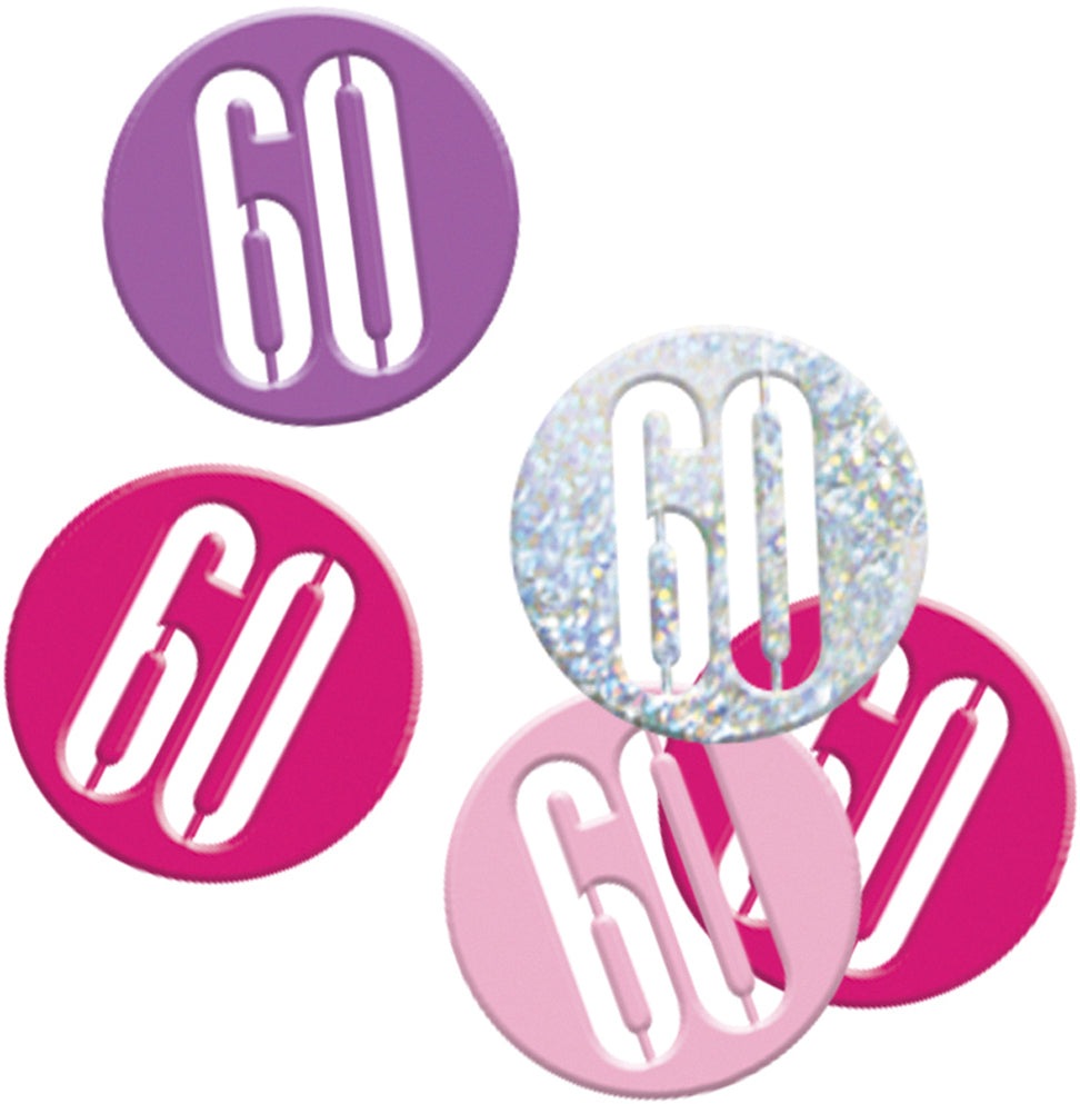 Pink Number 60 Confetti