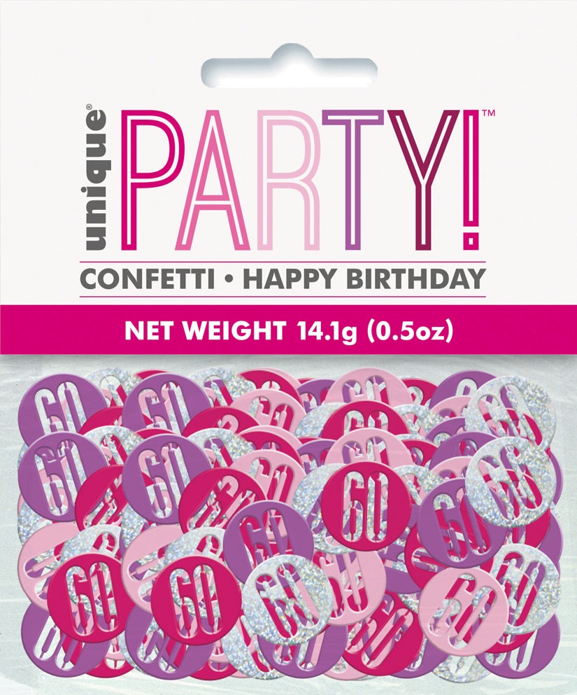 Pink Number 60 Confetti