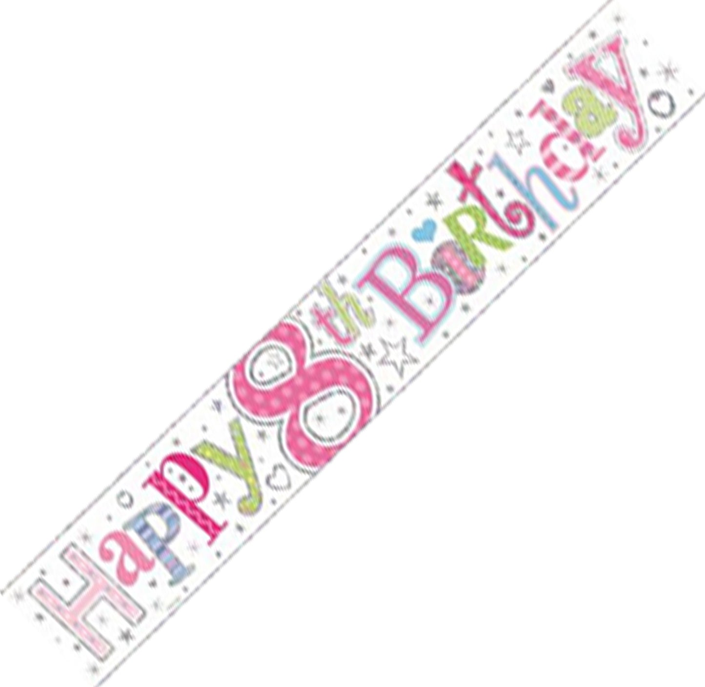Age 8 Pink Birthday Banner