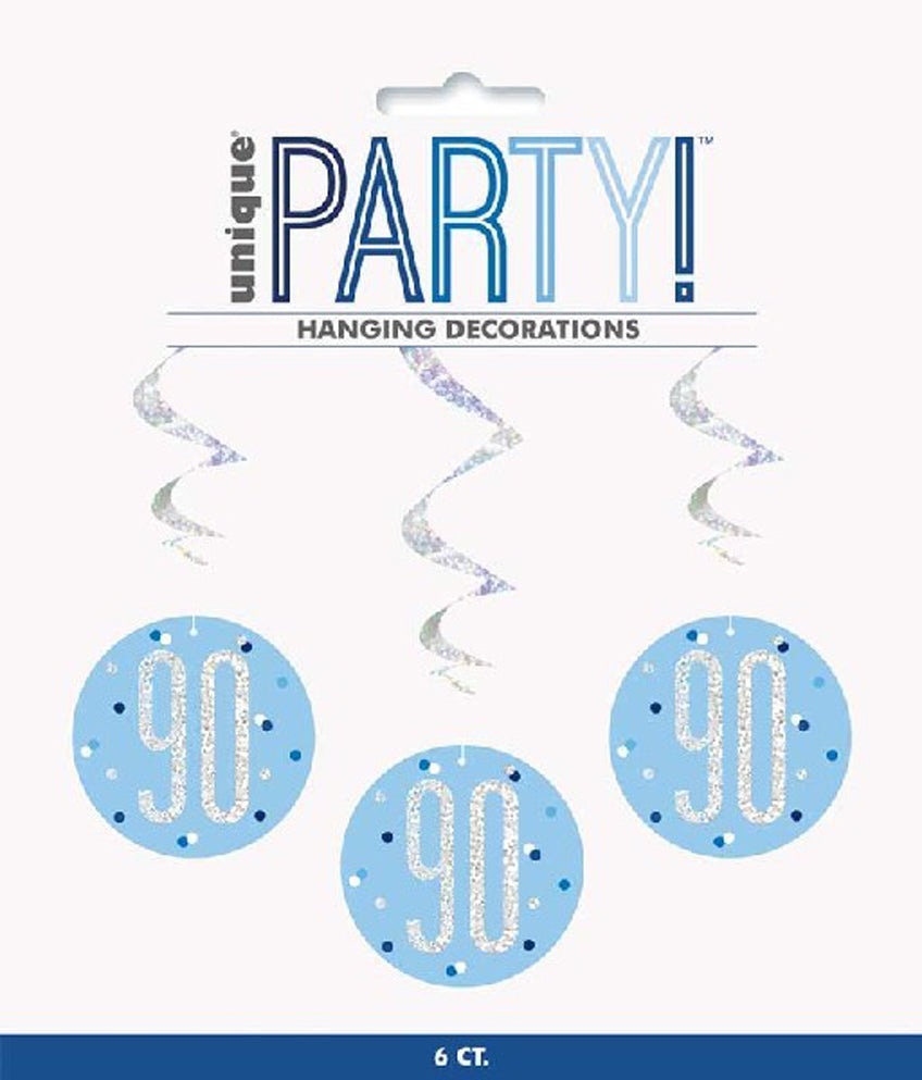 Blue & Silver Hanging Swirls 90th
