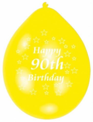 Age 90 Multicolor Birthday Balloons 10 Per Pack