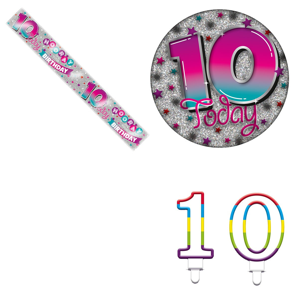 Various Designs Bundle L Banner, Candle, Badge Ages 1 to 80