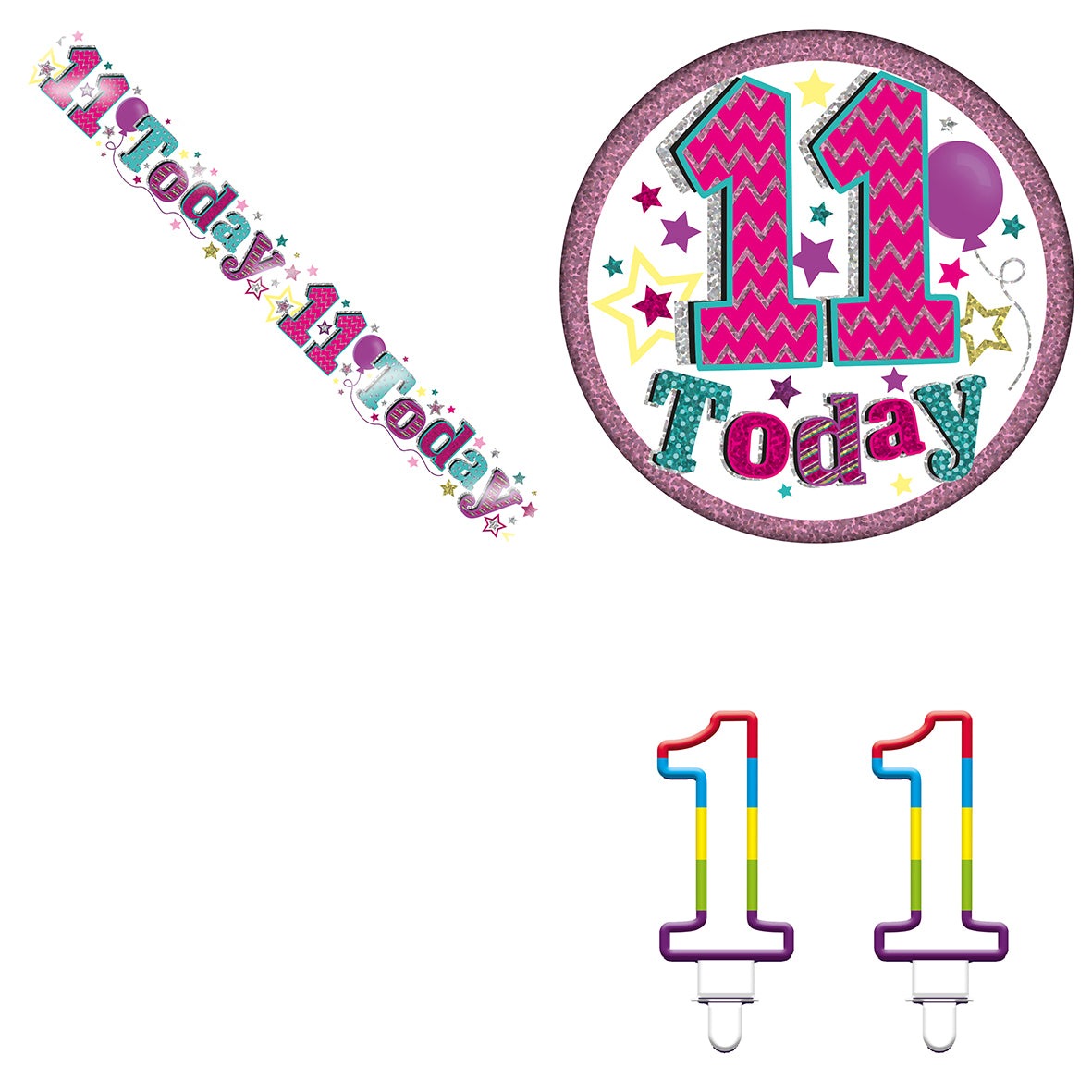 Various Designs Bundle L Banner, Candle, Badge Ages 1 to 80