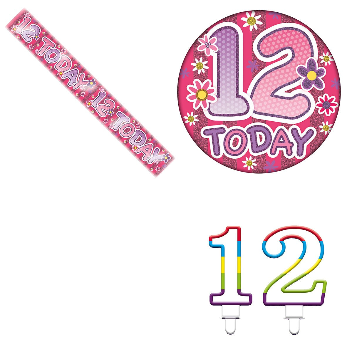 Various Designs Bundle L Banner, Candle, Badge Ages 1 to 80