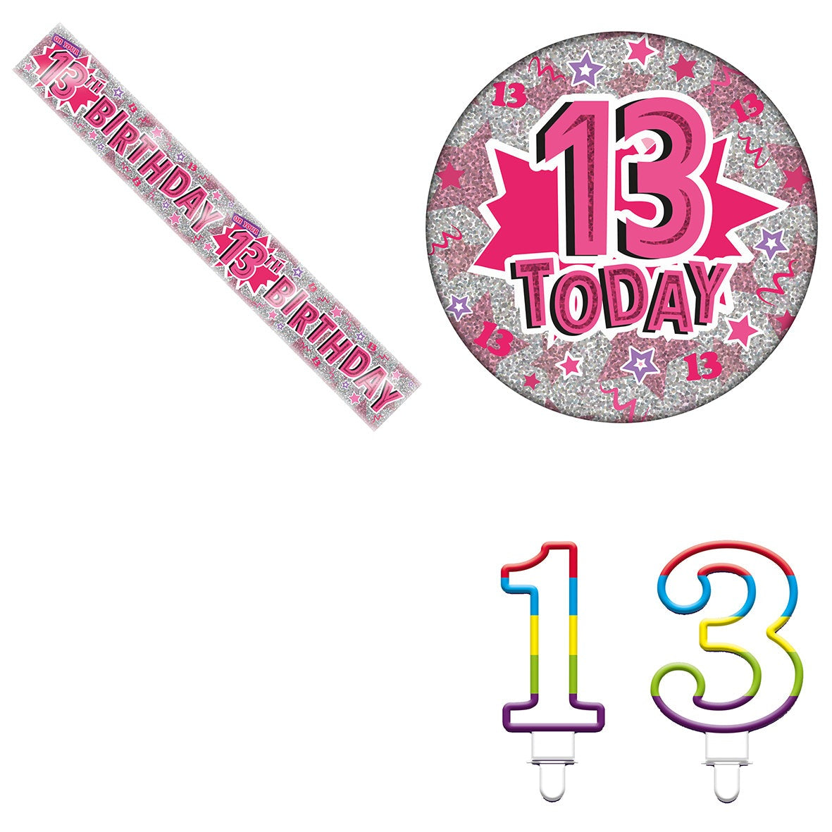 Various Designs Bundle L Banner, Candle, Badge Ages 1 to 80