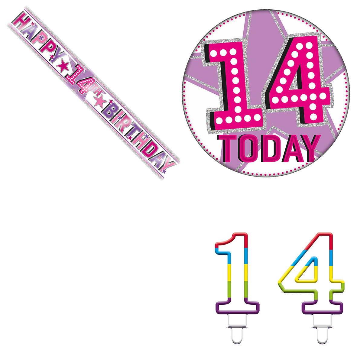 Various Designs Bundle L Banner, Candle, Badge Ages 1 to 80