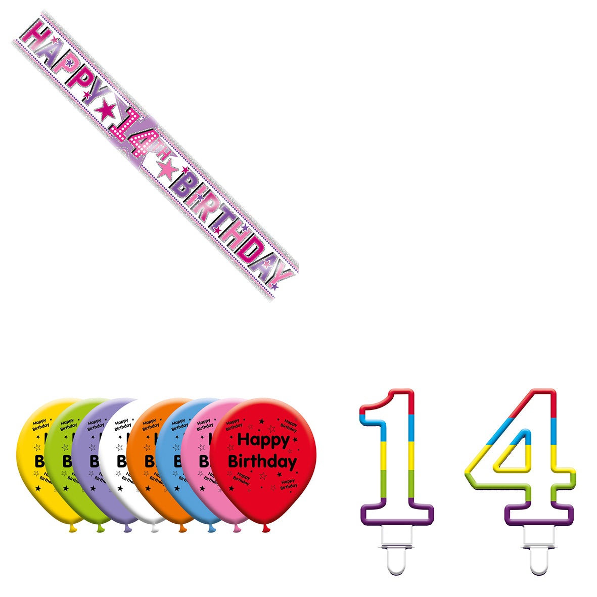 Various Designs Bundle I Banner, Balloon, Candle Ages 1 to 80