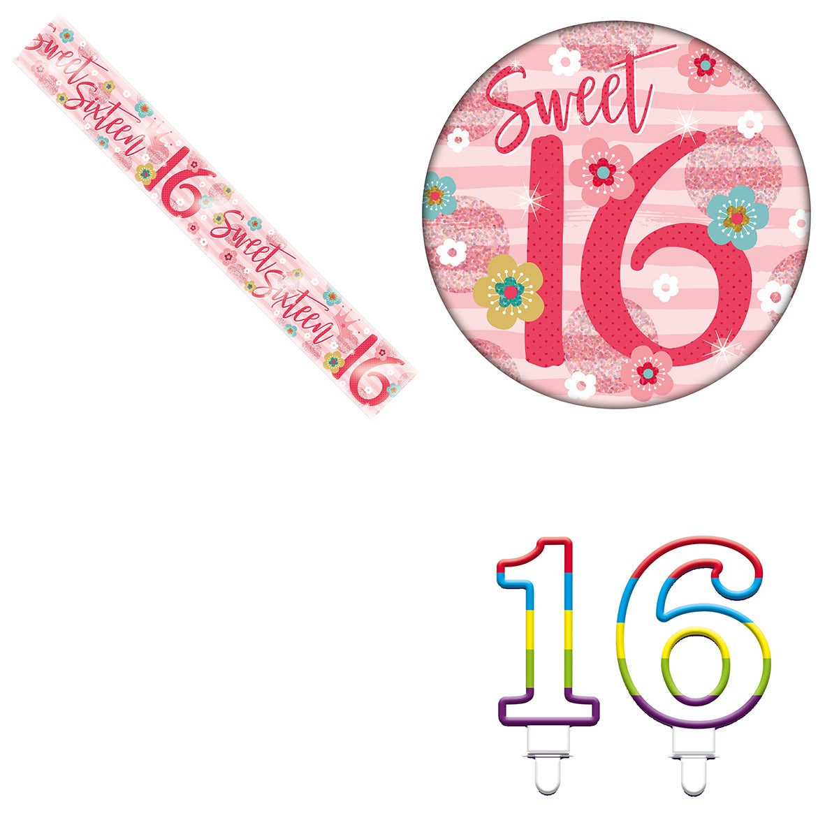 Various Designs Bundle L Banner, Candle, Badge Ages 1 to 80