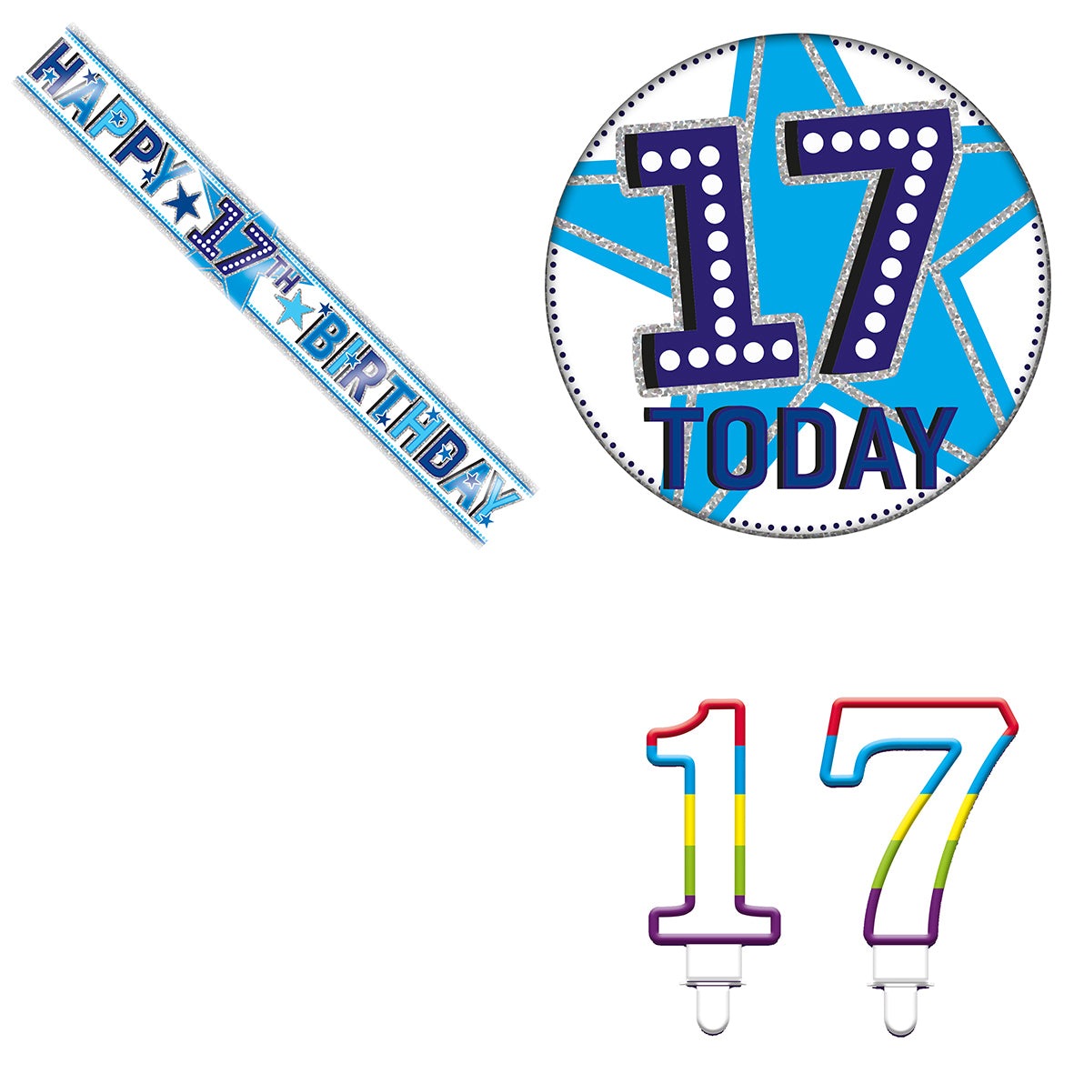 Various Designs Bundle L Banner, Candle, Badge Ages 1 to 80