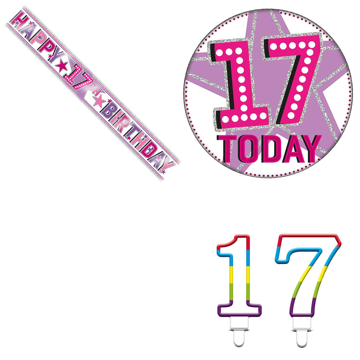 Various Designs Bundle L Banner, Candle, Badge Ages 1 to 80