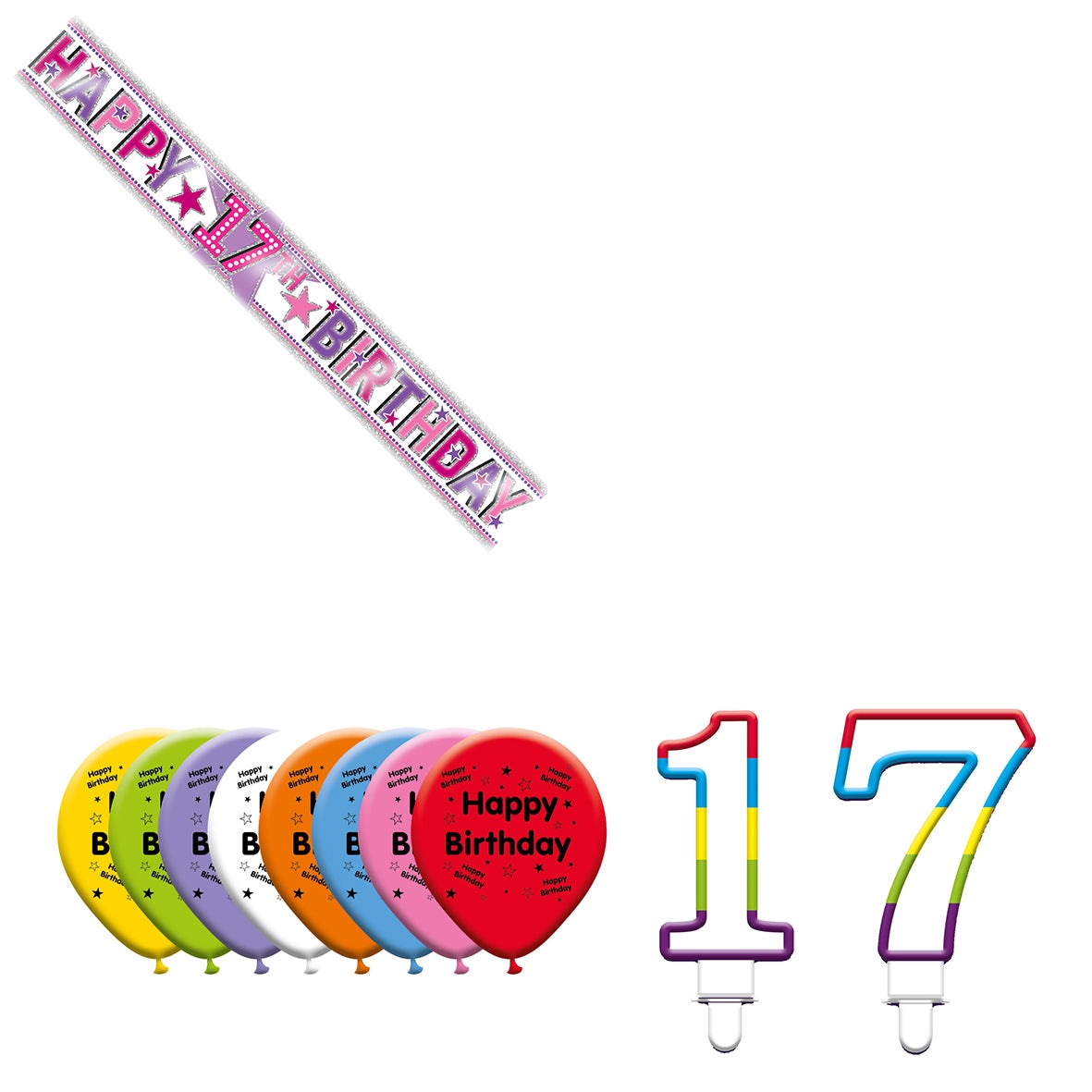 Various Designs Bundle I Banner, Balloon, Candle Ages 1 to 80