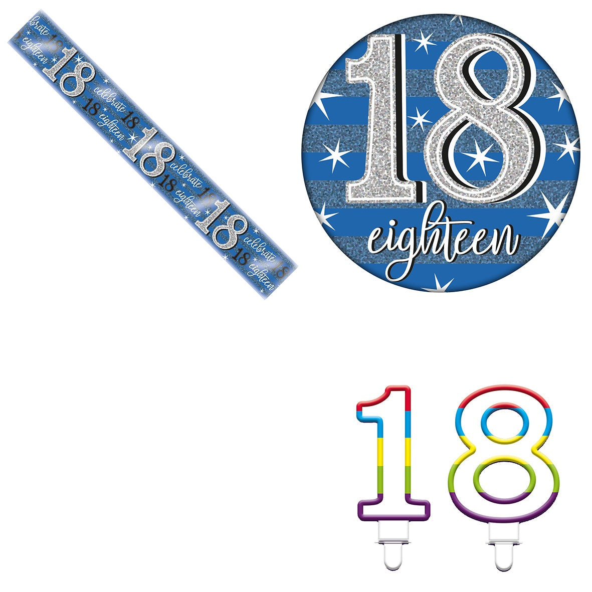 Various Designs Bundle L Banner, Candle, Badge Ages 1 to 80