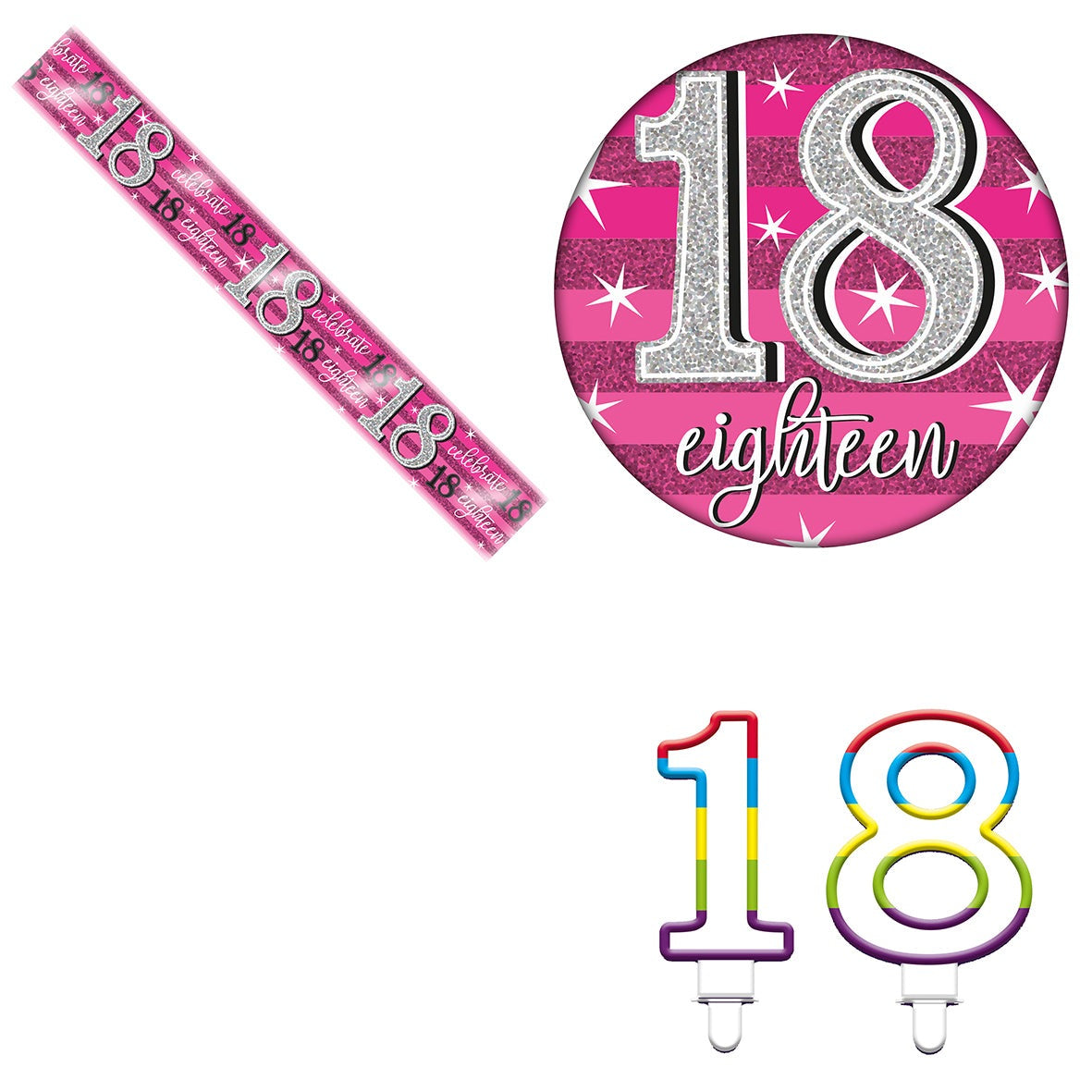 Various Designs Bundle L Banner, Candle, Badge Ages 1 to 80