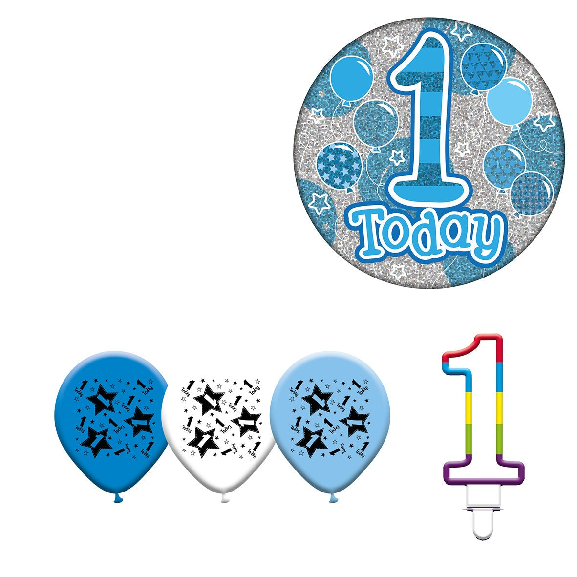 Various Designs Bundle F Balloon, Candle, Badge Ages 1 to 80