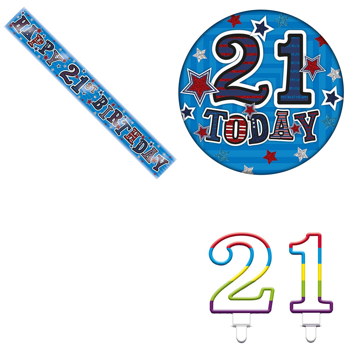 Various Designs Bundle L Banner, Candle, Badge Ages 1 to 80