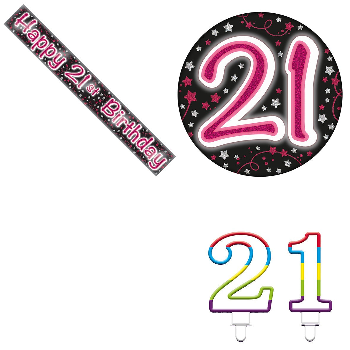 Various Designs Bundle L Banner, Candle, Badge Ages 1 to 80