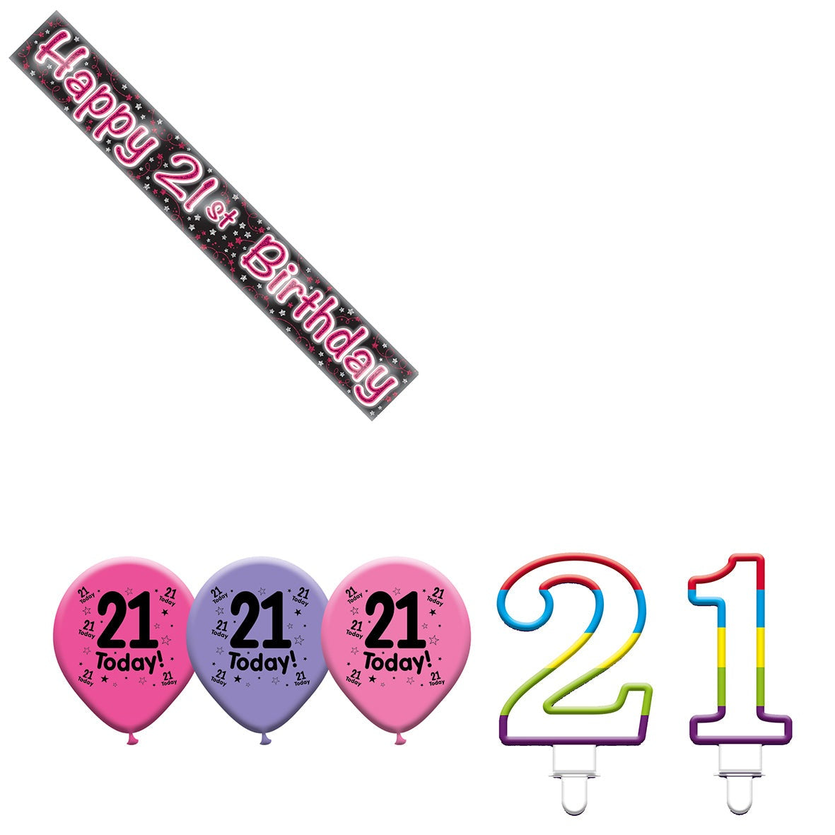 Various Designs Bundle I Banner, Balloon, Candle Ages 1 to 80