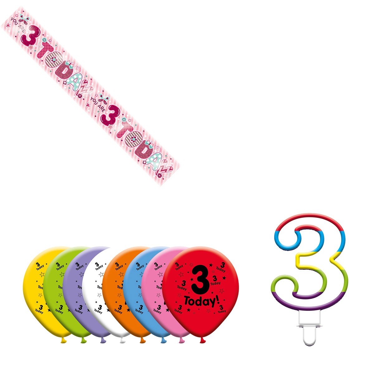 Various Designs Bundle I Banner, Balloon, Candle Ages 1 to 80