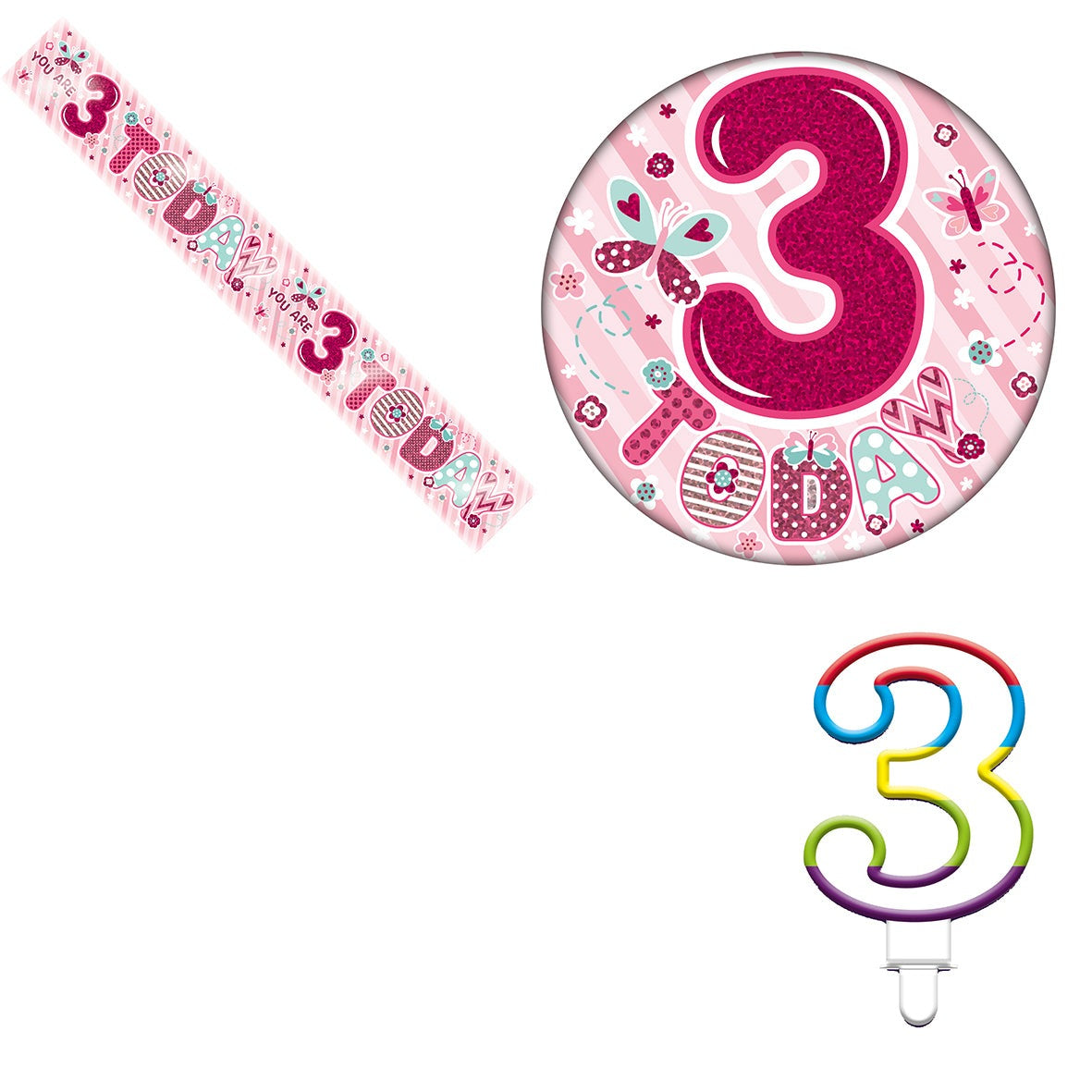 Various Designs Bundle L Banner, Candle, Badge Ages 1 to 80